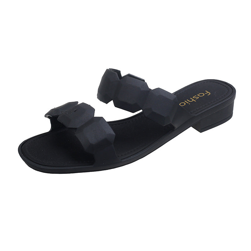 Sandales carrées simples et à la mode pour femme