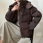 Nouvelle Veste Doudoune Femme à Ceinture Cintrée Épaisse Effet Froissé