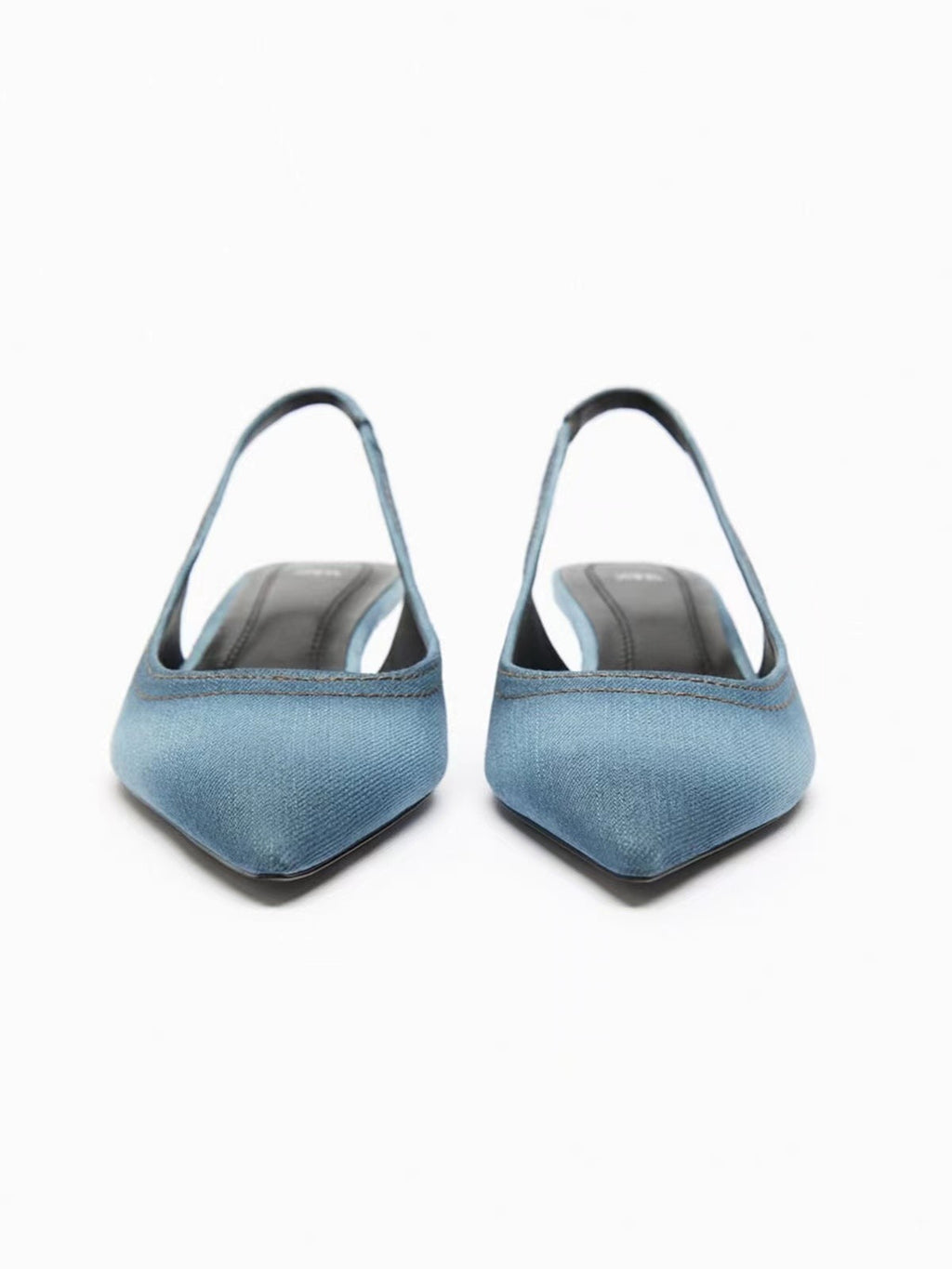 Talons hauts en jean bleu pour femme