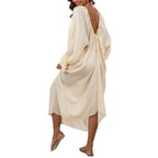 Robe d'intérieur femme col rond décolleté plongeant en V
