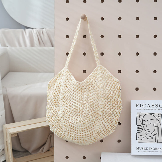Sac cabas tricoté ajouré pour femme Main Image