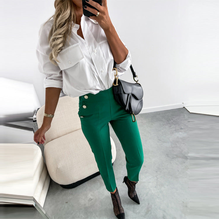 Pantalon tailleur décontracté pour femme