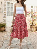 Bestselling Floral-print Vacation Casual Skirt With Real Pockets