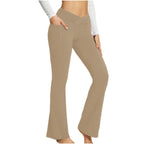 Pantalon de yoga à jambes larges, taille haute et coupe ajustée pour femme