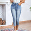 Jeans stretch femme à lacets et taille élastique