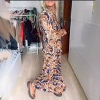 Robe longue amincissante imprimée