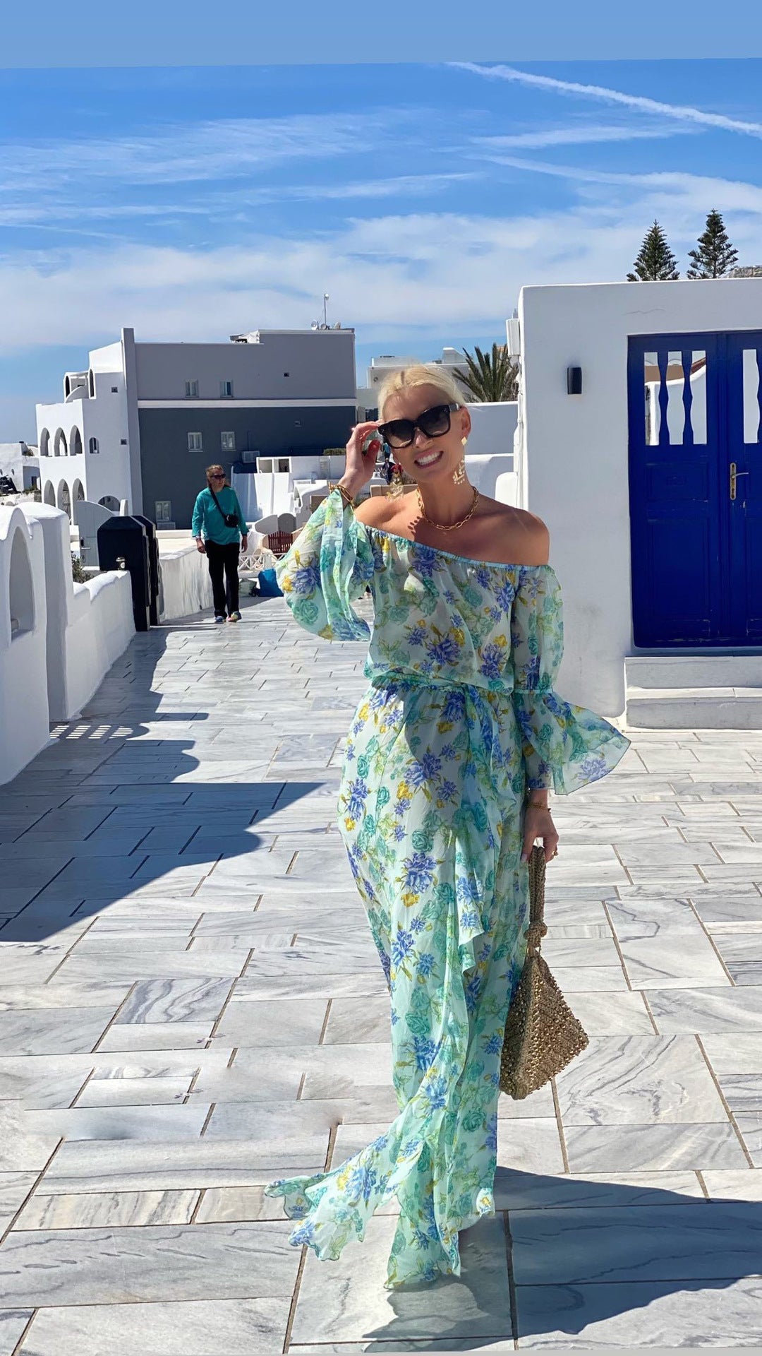 Robe imprimée en mousseline de soie pour les vacances à la plage de Bohème