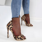 Escarpins léopard à talons aiguilles pour femme (mode été)