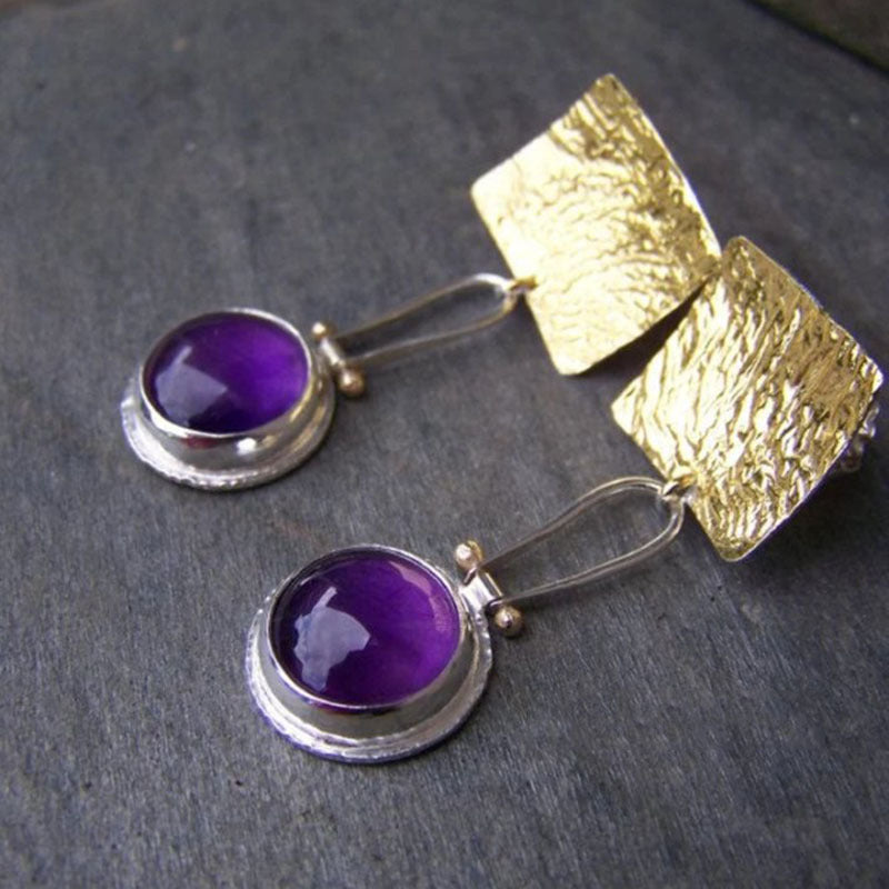 Boucles d'oreilles tendance géométriques rondes rétro en zircon pour femme
