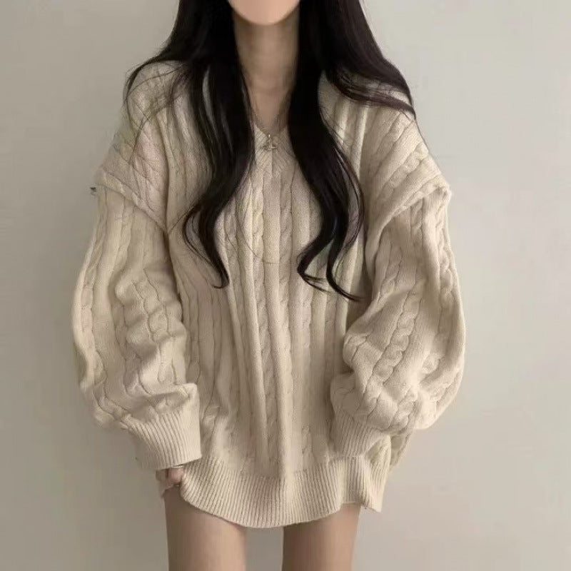Pull ample et douillet automne-hiver pour femme