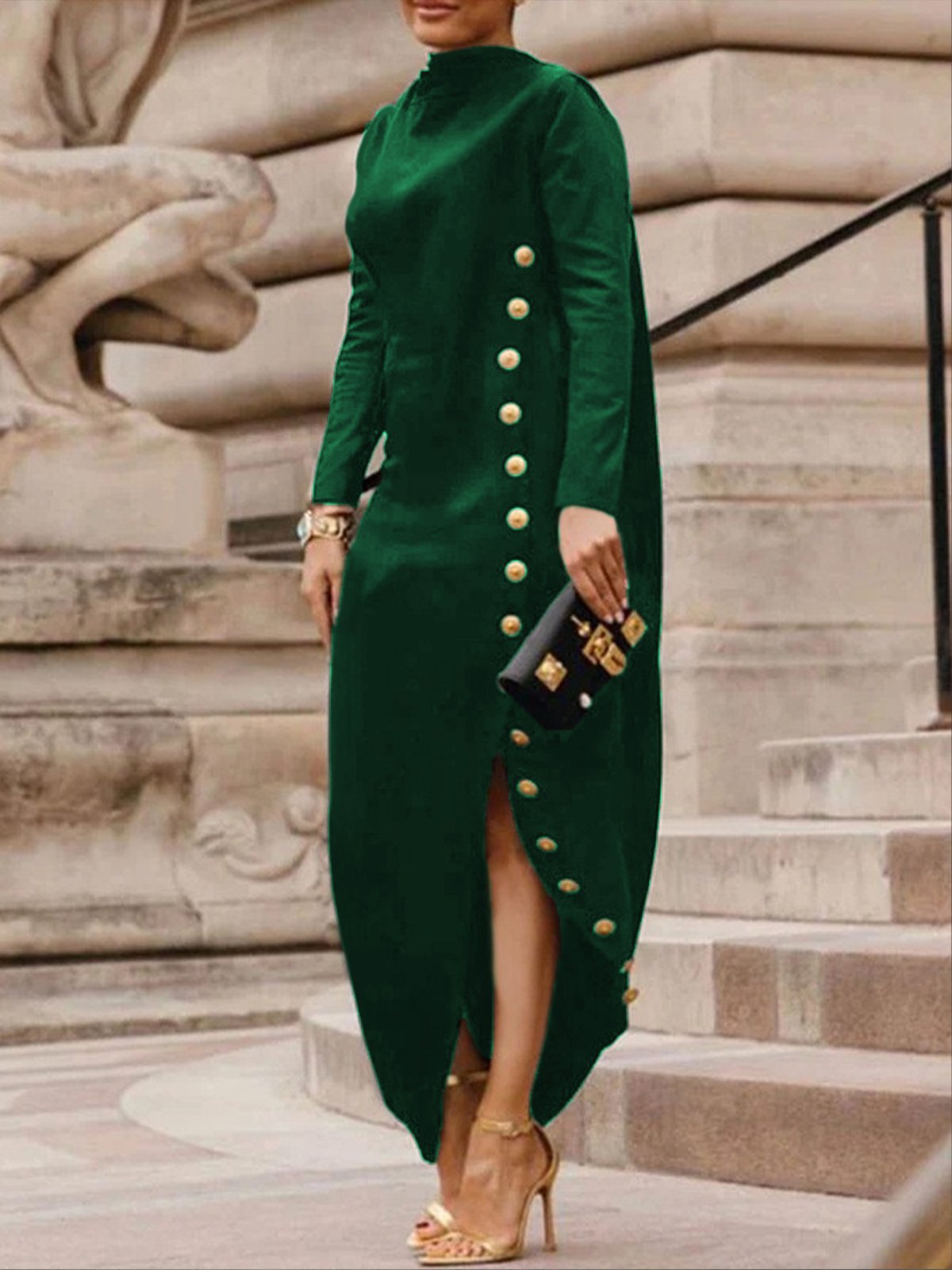 Robe décontractée fendue simple pour femme