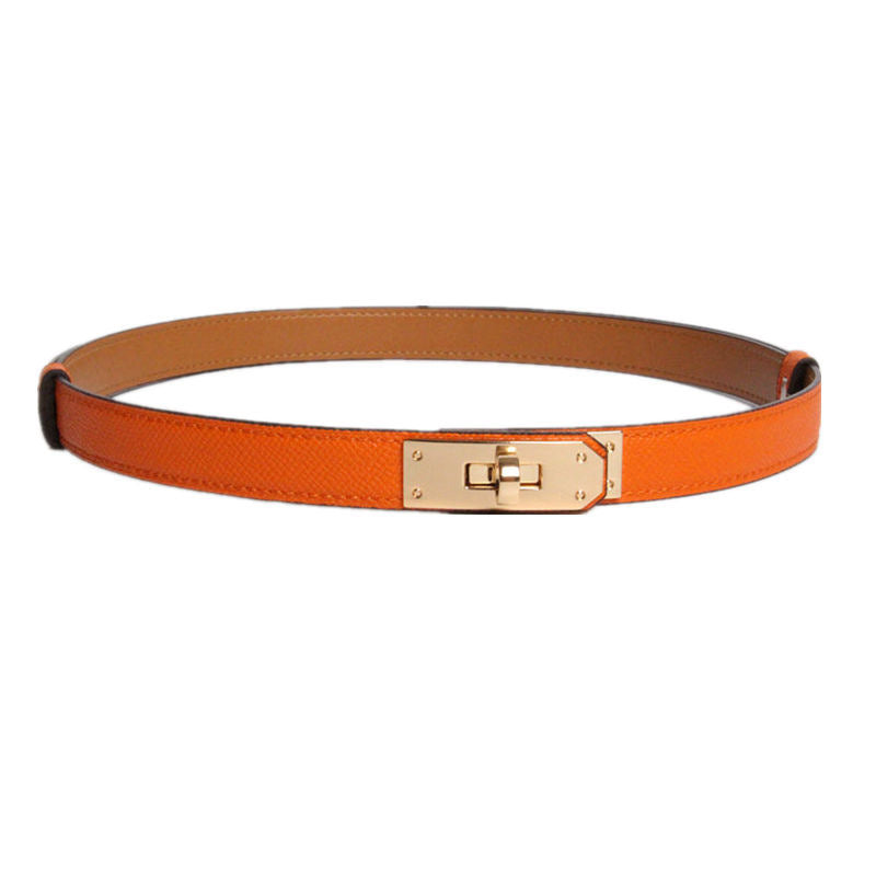 Ceintures en Cuir Véritable de Haute Qualité pour Femmes, Largeur 1.8cm, Doré