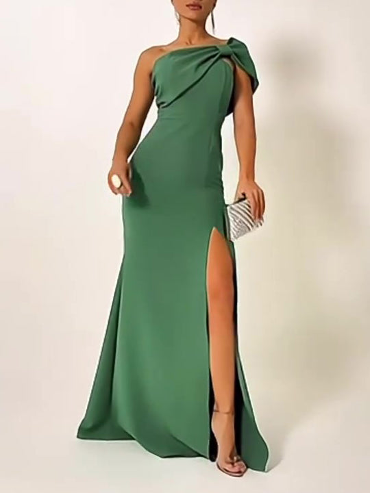 Robe de Soirée Bandeau Vert Hover Image
