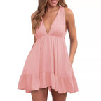 Robe sans manches à dos nu pour femme