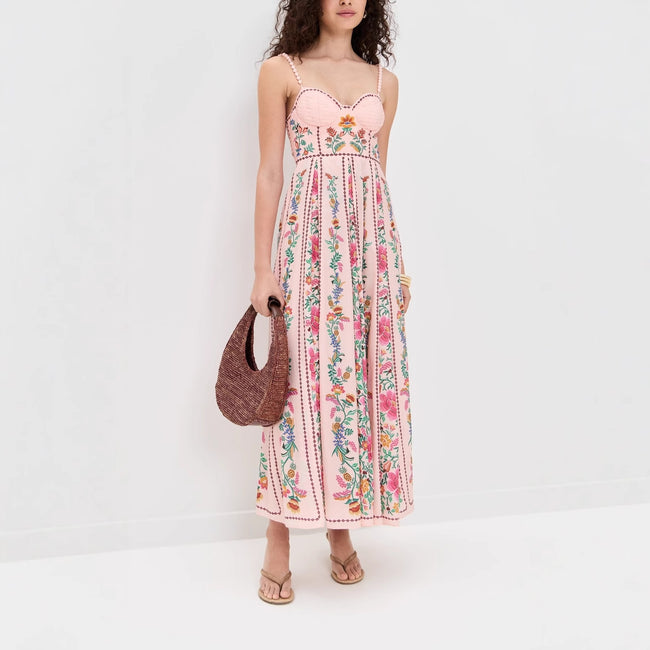 Robe de vacances imprimée à bretelles pour femme Main Image