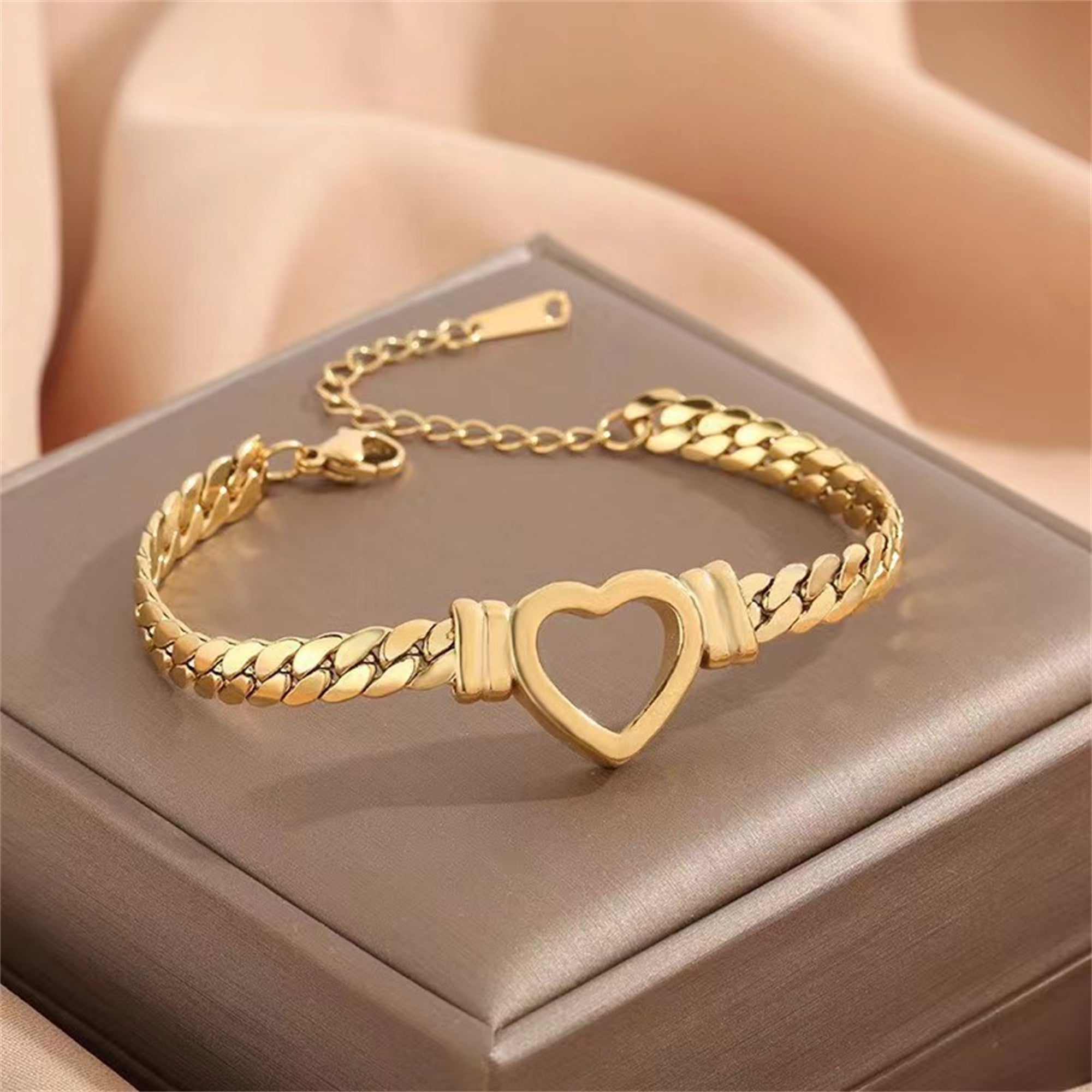 Collier et bracelet personnalisés « Chaîne d'amour » pour femme en acier inoxydable, bijou de clavicule inaltérable