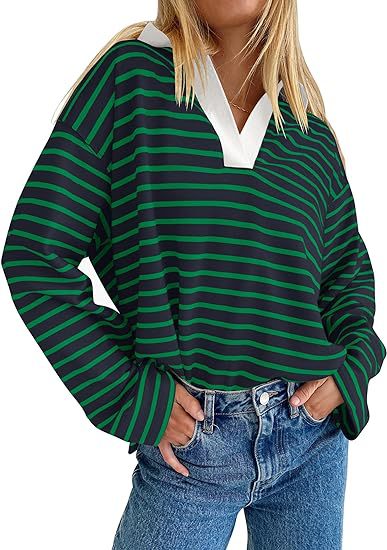 Sweat-shirt décontracté à manches longues avec broderie assortie à l'encolure