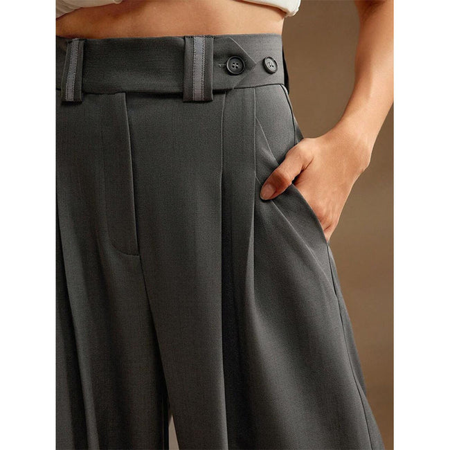 Pantalon taille haute, ample et fluide pour femme Main Image