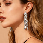 Parure Collier et Bracelet Femme avec Feuilles en Verre et Strass Élégants, Bijoux de Luxe à la Mode