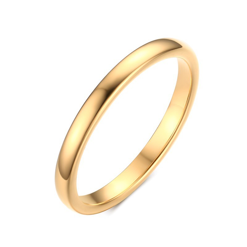 Bagues de couple en acier tungstène cercle uni brillant pour hommes et femmes