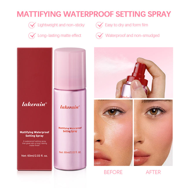 Spray fixateur de maquillage longue tenue effet mat imperméable Main Image