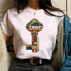 Palestine T-shirts Femme Bande dessinée Japonaise T-shirt Femme Drôle