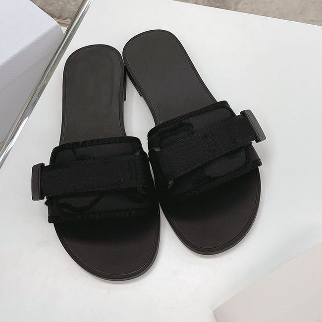 Sandales velcro plates pour femmes, décontractées et polyvalentes à bride extérieure Main Image