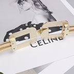 Ceinture femme ornement métallique extensible