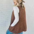 Gilet décontracté en tricot ample pour femme