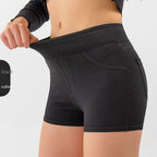 Short en jean taille haute de yoga pour femme