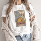 T-shirts pour femmes à imprimé Tarot de la Mode, hauts à motifs de dessins animés