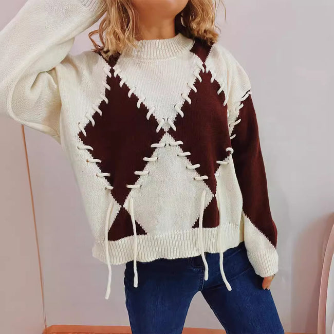 Pull tricoté fantaisie pour femme Main Image
