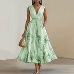 Robe sans manches imprimée tendance pour femme