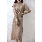 Robe Femme Mi-Longue en Pure Laine Coupe Trapèze Nouvelle Collection Automne et Hiver