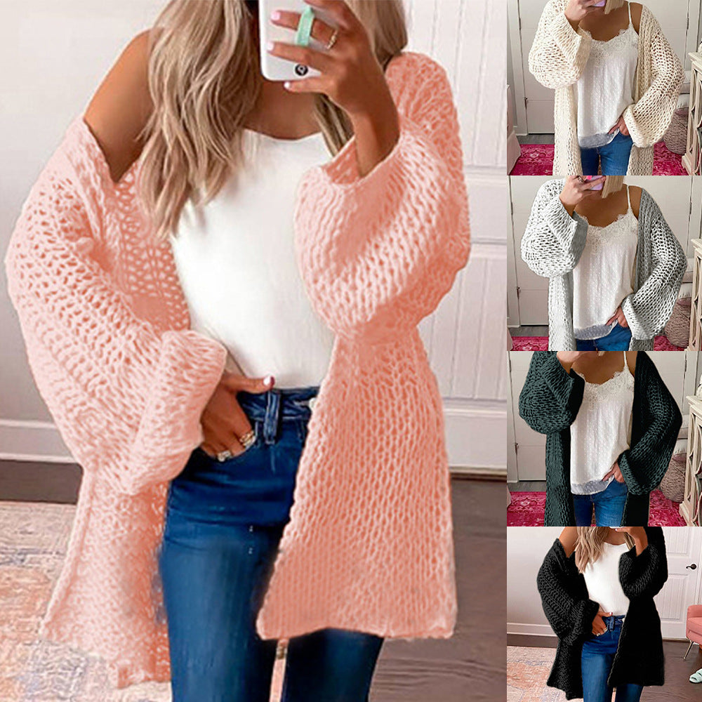 Pull à pampilles motif losanges rétro, couleur unie, col ample pour femme