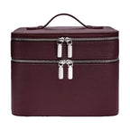 Nouveau sac de maquillage portable en PU double couche grande capacité