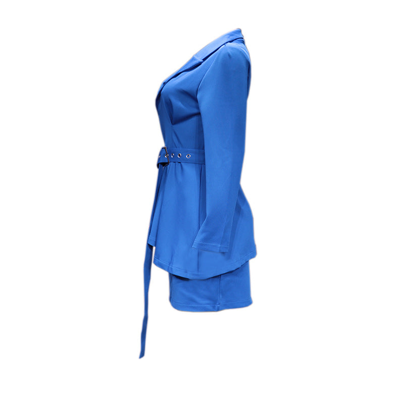 Ensemble deux pièces jupe tailleur de couleur unie, nouvelle collection automne et hiver
