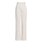 Woven Stitching Statement One-button Cropped Blazer Pants