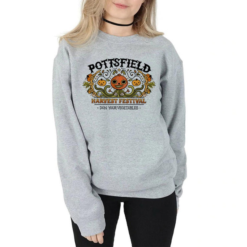Sweat-shirts d'Halloween à imprimé citrouille pour femmes