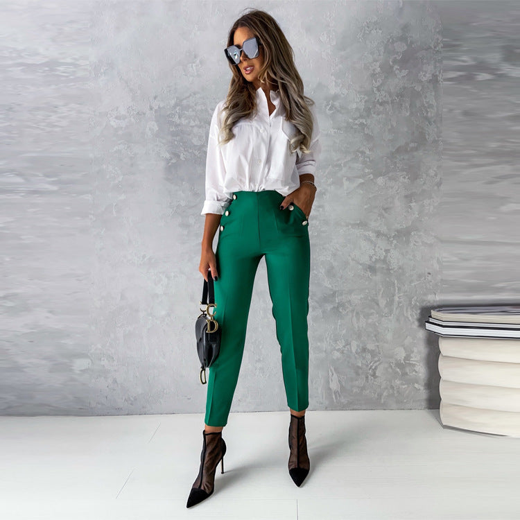 Pantalon tailleur décontracté pour femme