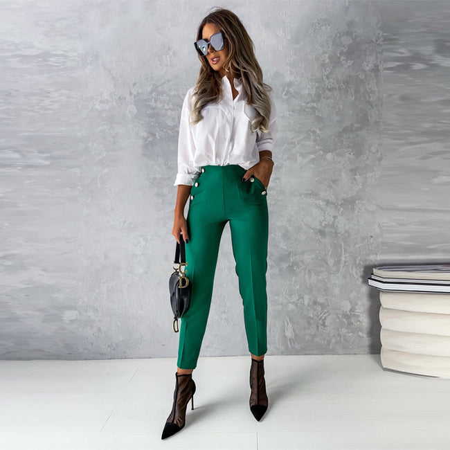Pantalon tailleur décontracté pour femme Main Image