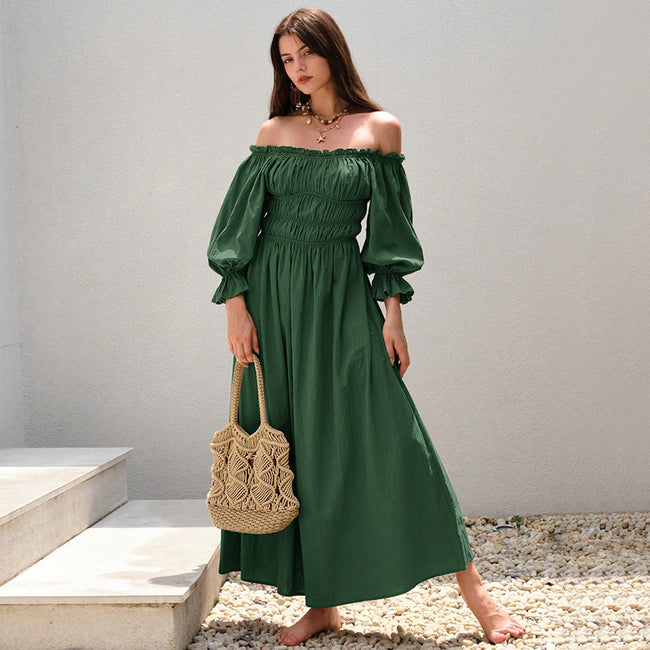 Robe de soirée rétro pour femmes, épaules dénudées Hover Image