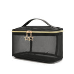 2 trousses de toilette polyvalentes à suspendre, sac de transport double couche, trousse de maquillage de style alphabet, trousse de maquillage florale noire, trousse de cosmétiques portable pour filles