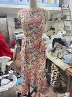 Robe élégante sans manches imprimée mode pour femmes