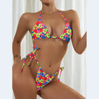 Nouveau maillot de bain bikini à cordon floral pour femme