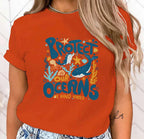 T-shirt Premium Chaud Protégez l'océan Imprimé