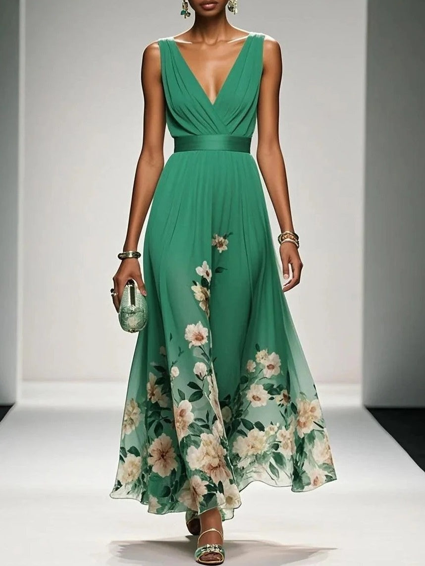 Robe de Soirée Élégante Col en V Robe Transfrontalière