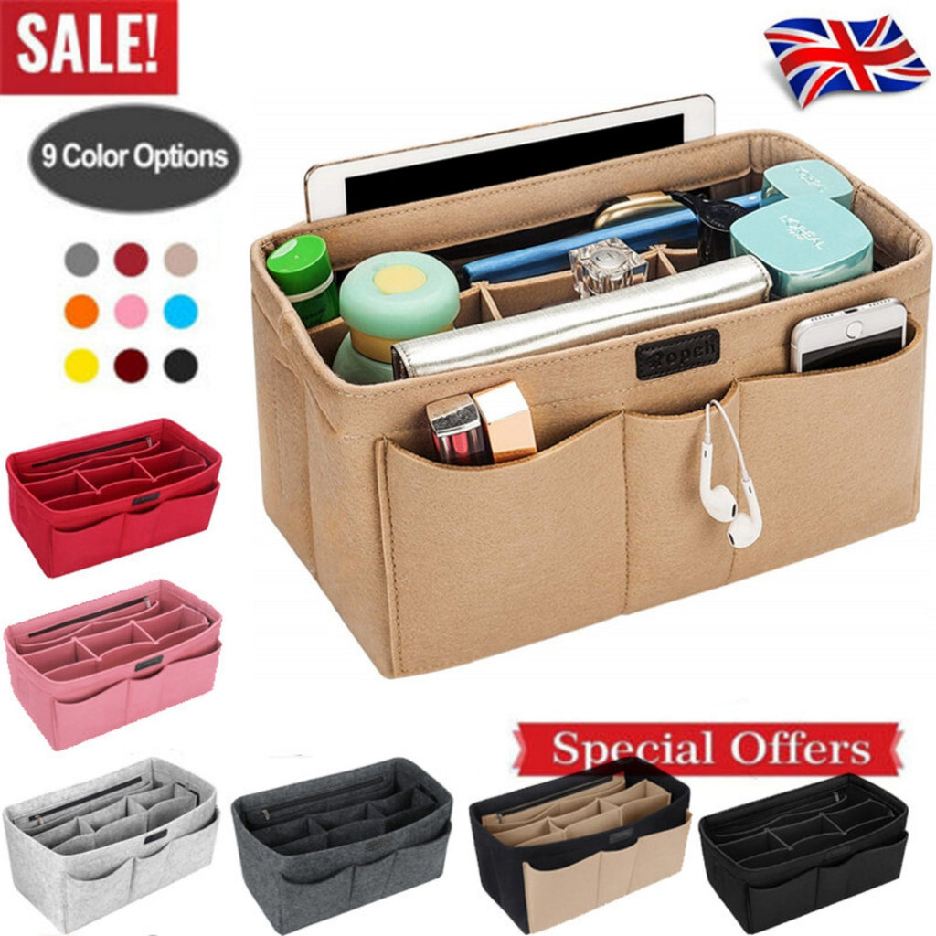 Femmes Ace Organisateur Sac à main Feutre Sac de voyage Insert Doublure Maquillage Trousse d'organisation