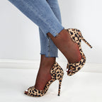 Escarpins léopard à talons aiguilles pour femme (mode été)