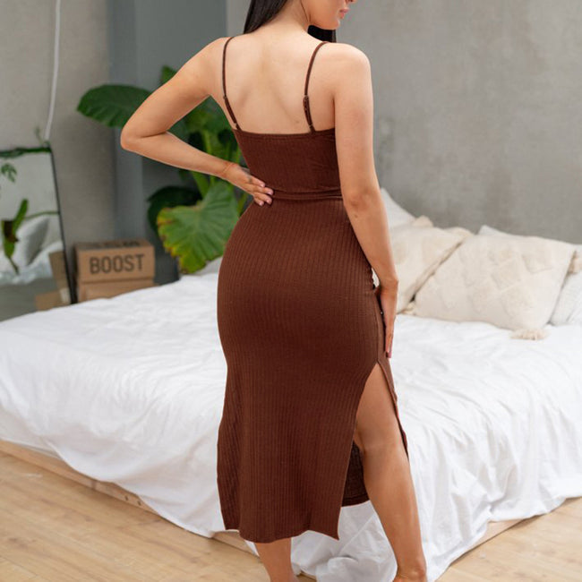 Robe caraco ample et fendue pour femme Main Image